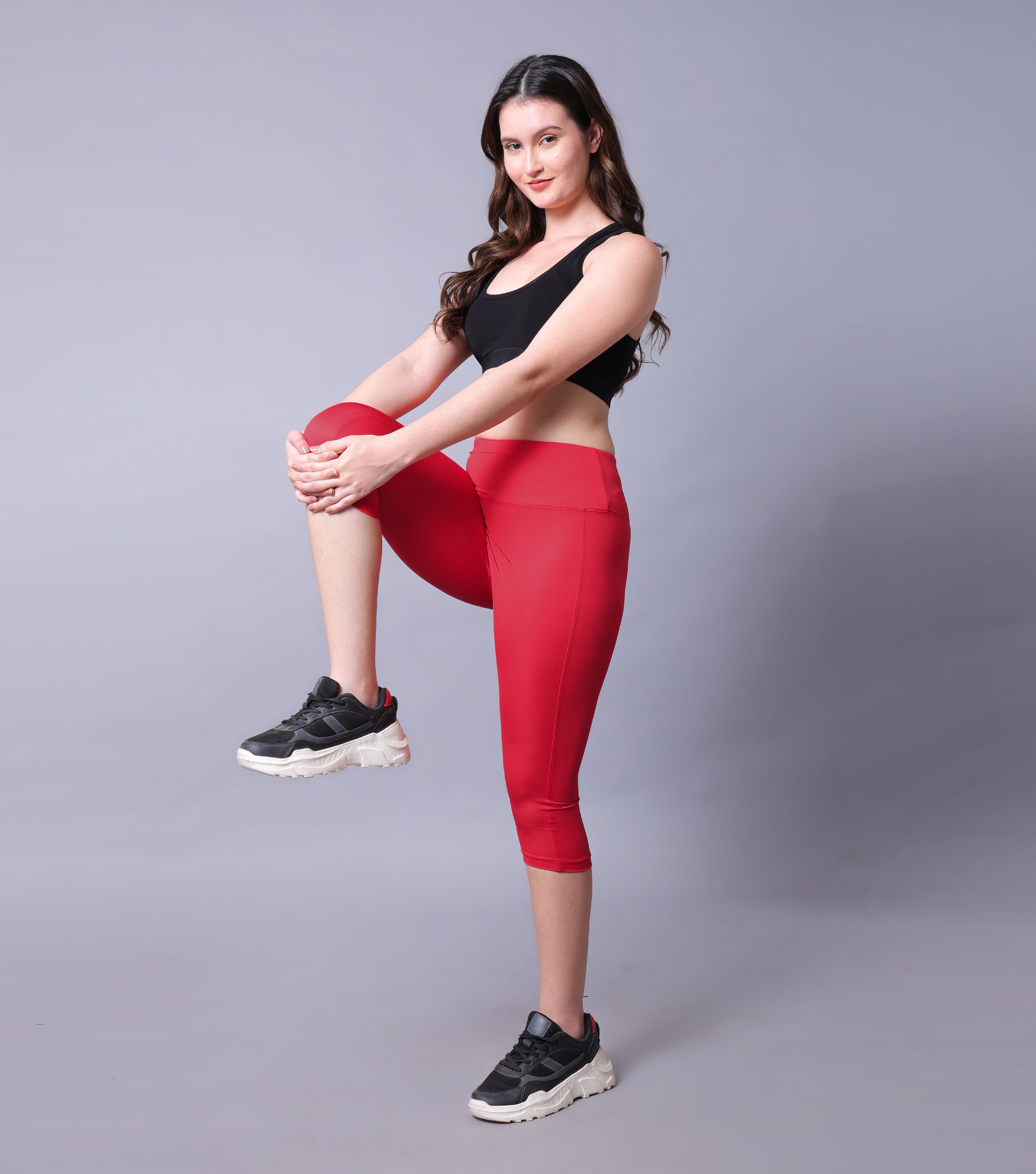 High Waist Stretch Slim Fit Capris