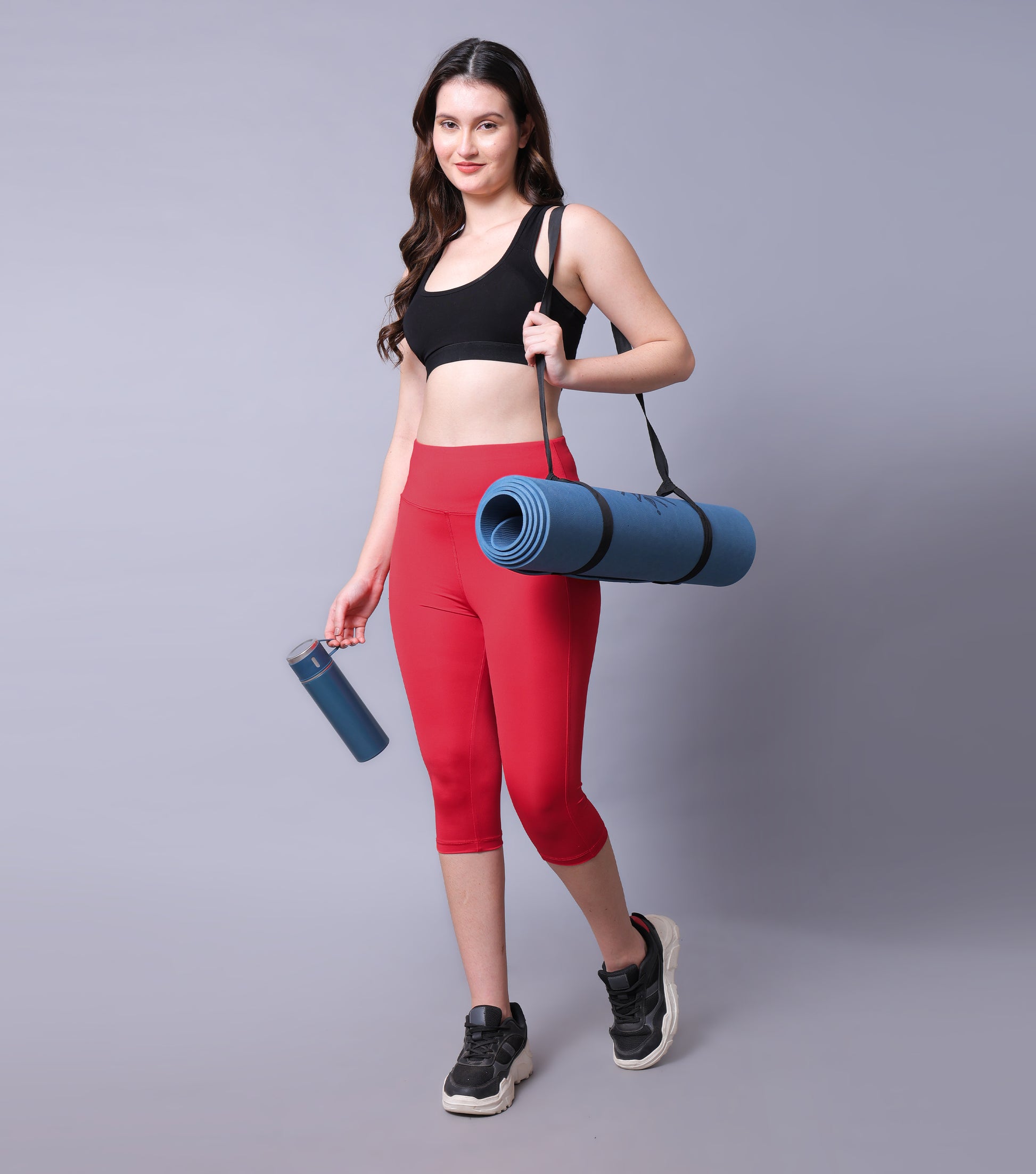 High Waist Stretch Slim Fit Capris