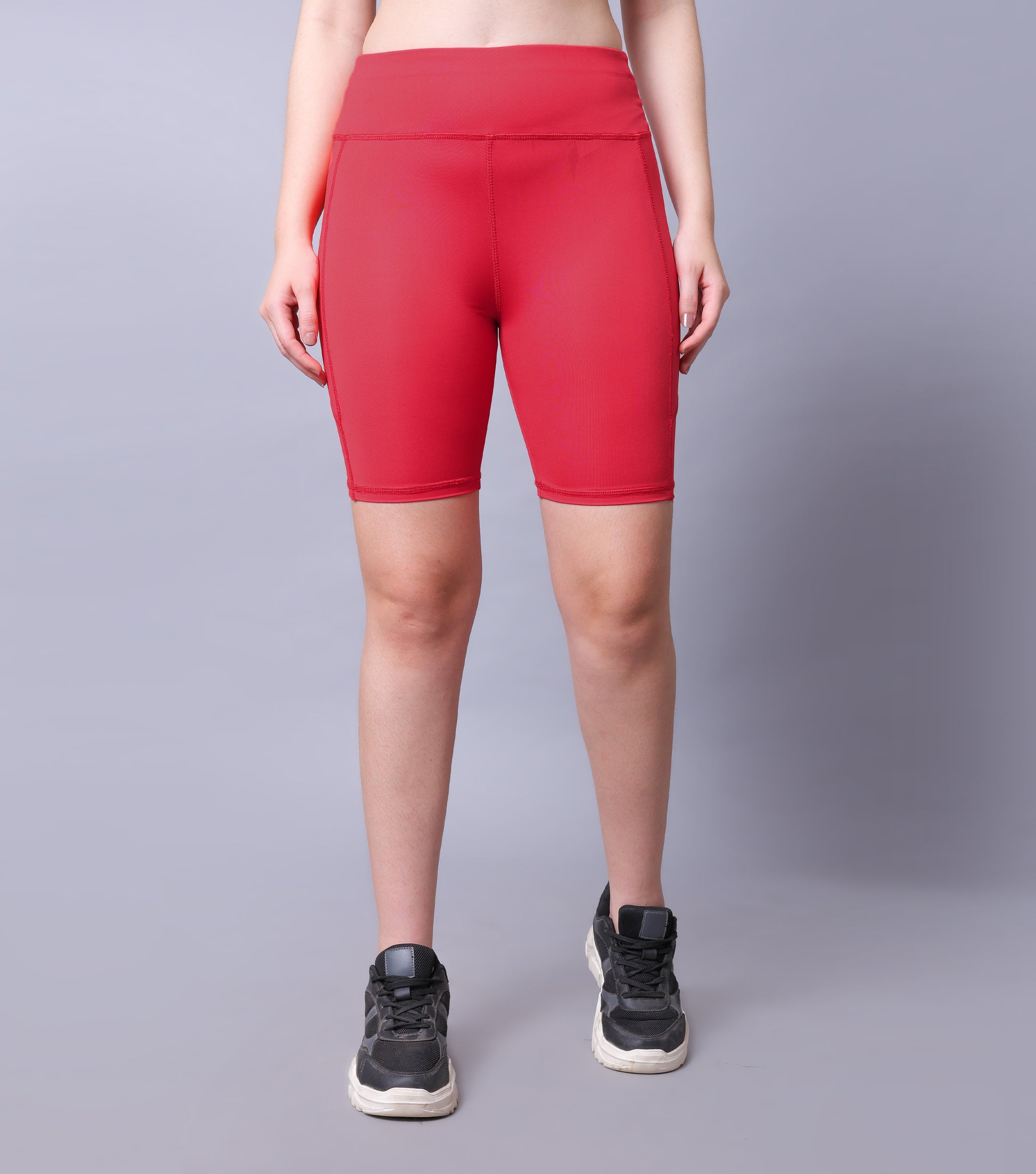 Mid Waist Stretch Fit Cycling Shorts
