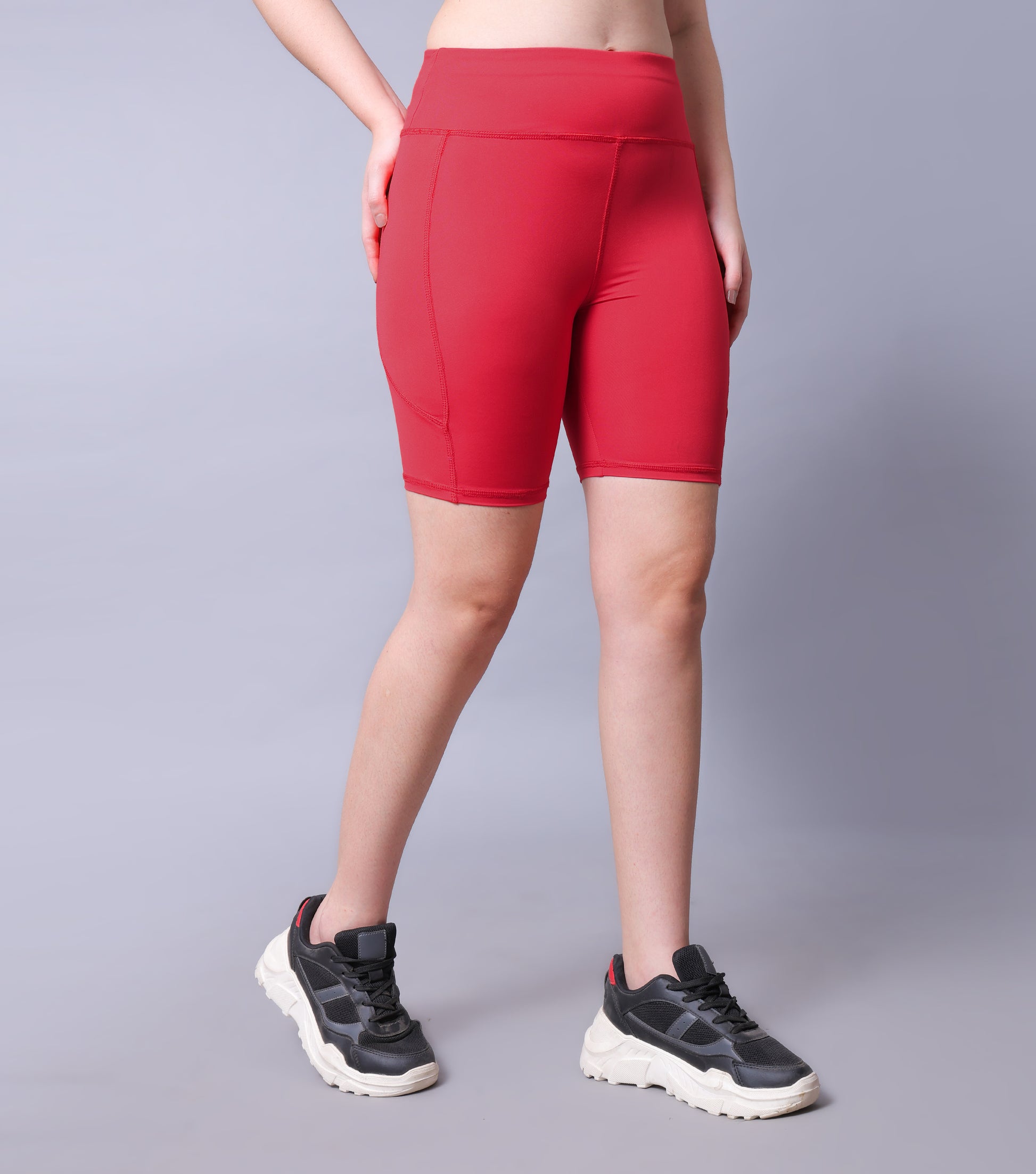 Mid Waist Stretch Fit Cycling Shorts