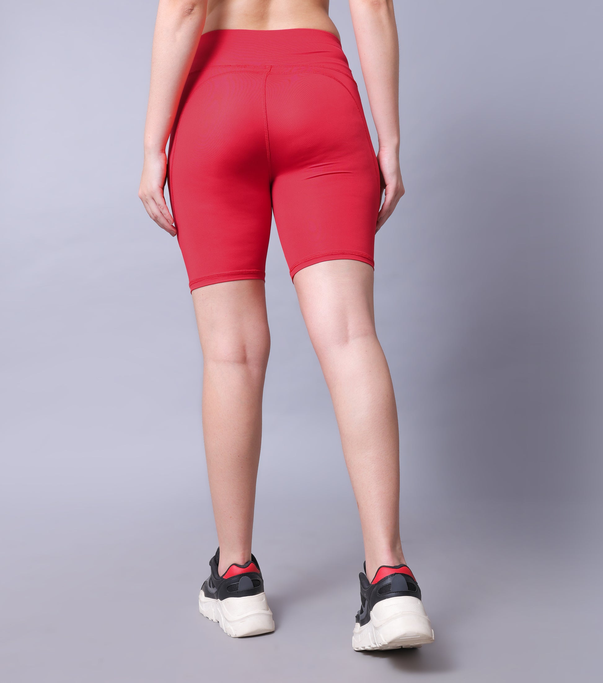 Mid Waist Stretch Fit Cycling Shorts