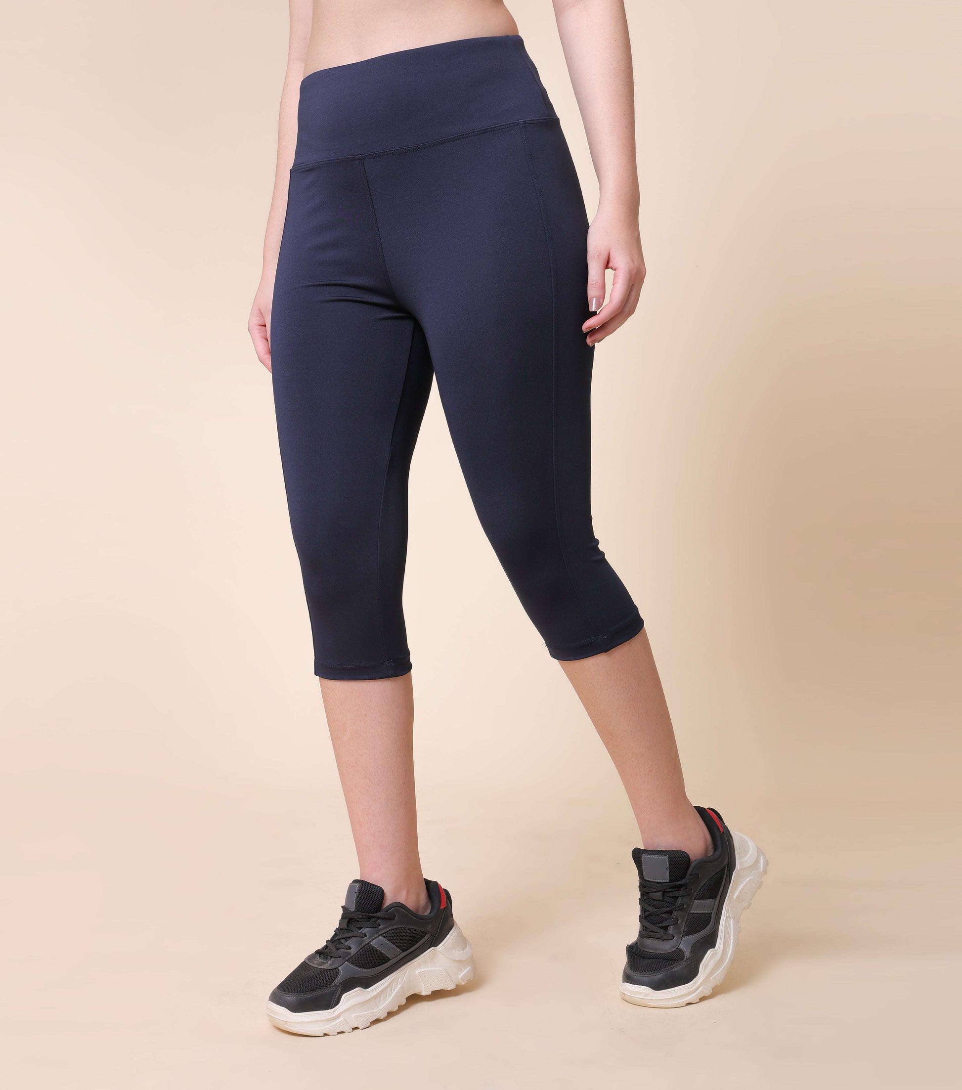 High Waist Stretch Slim Fit Capris