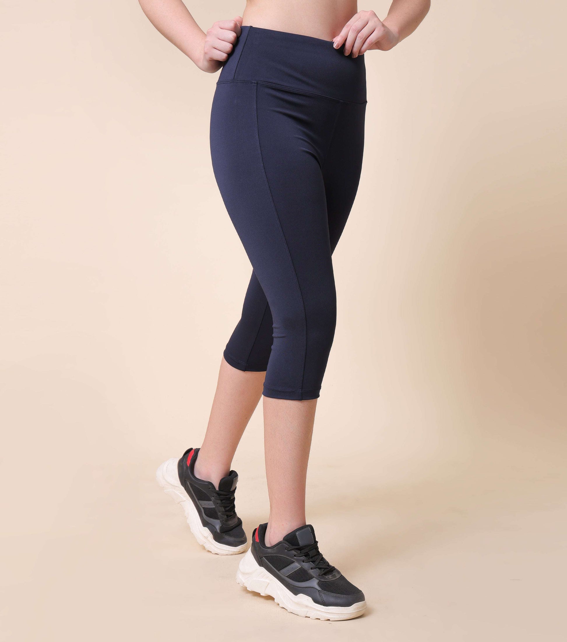 High Waist Stretch Slim Fit Capris
