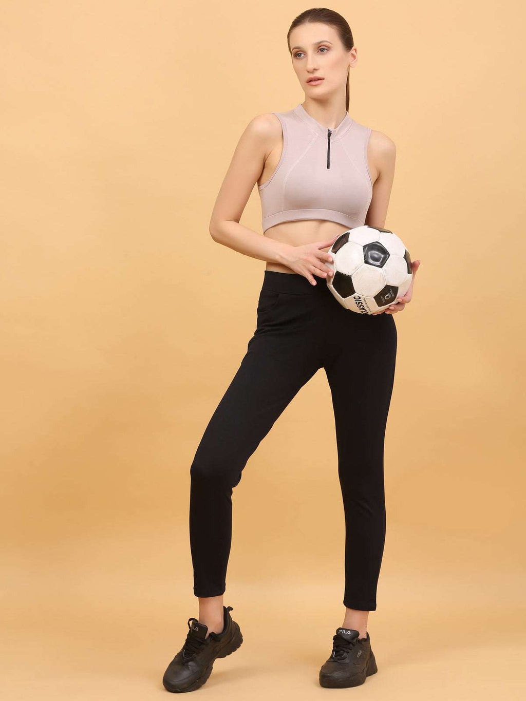 Front Zip Racerback Sports Bra