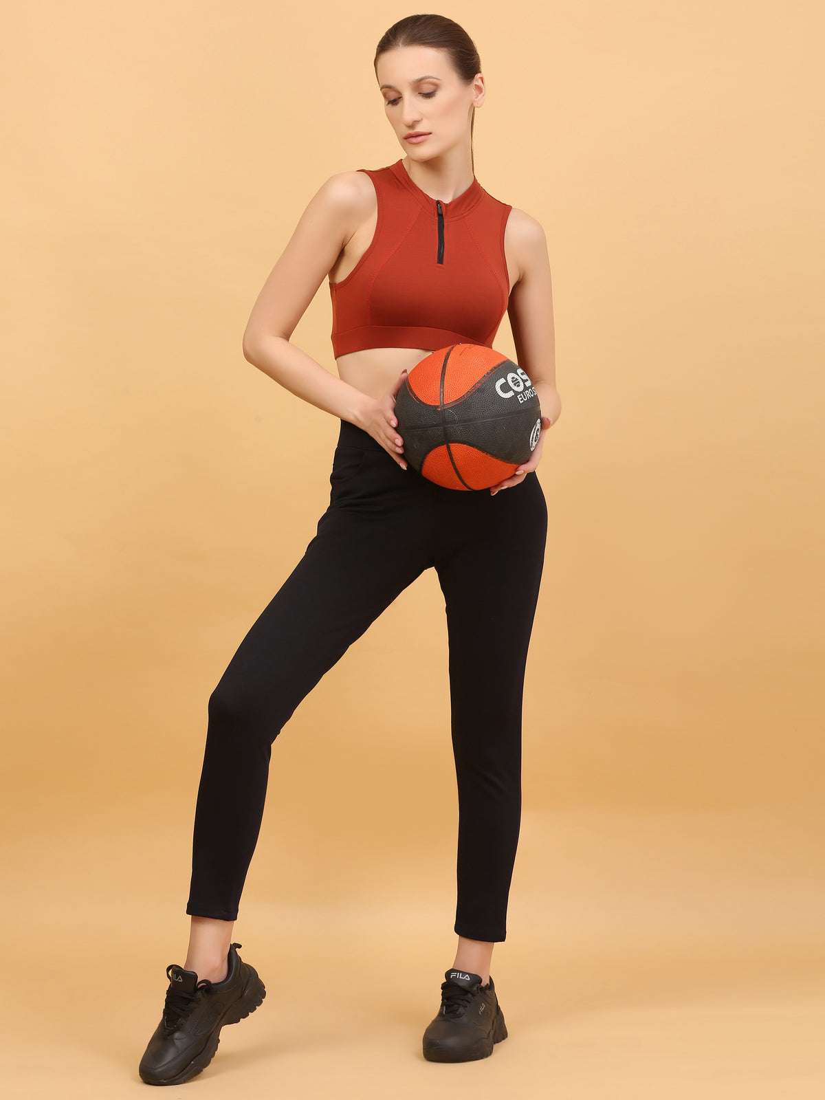 Front Zip Racerback Sports Bra