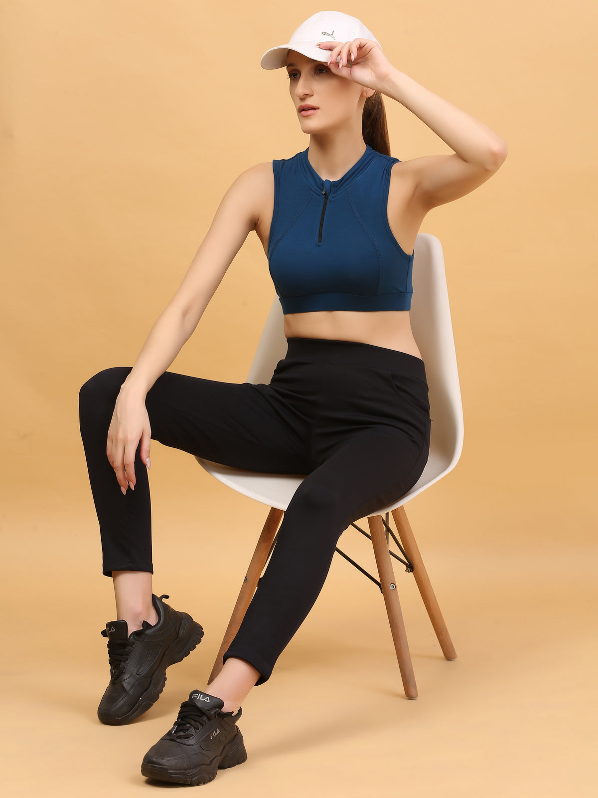 Front Zip Racerback Sports Bra