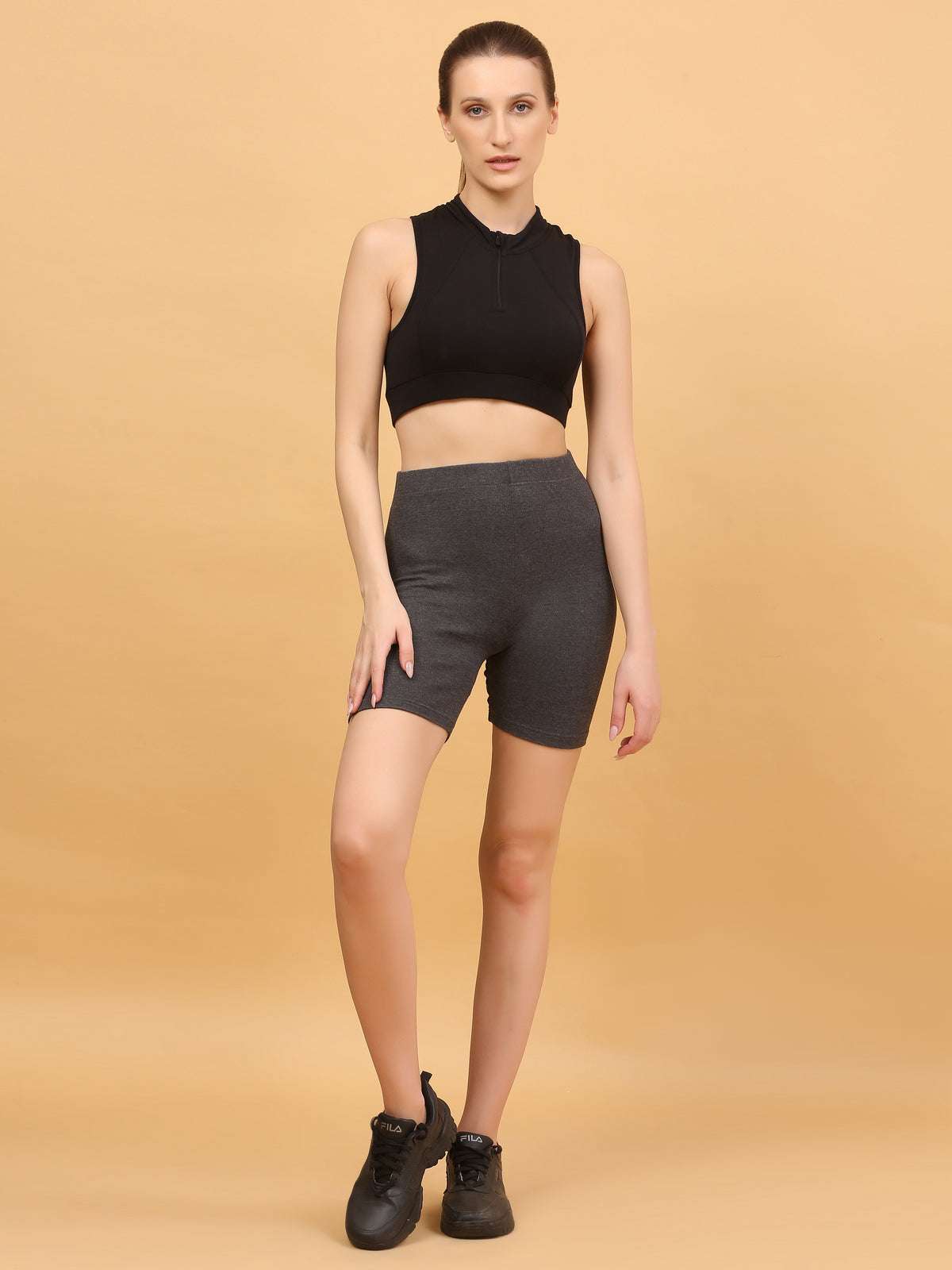 Front Zip Racerback Sports Bra