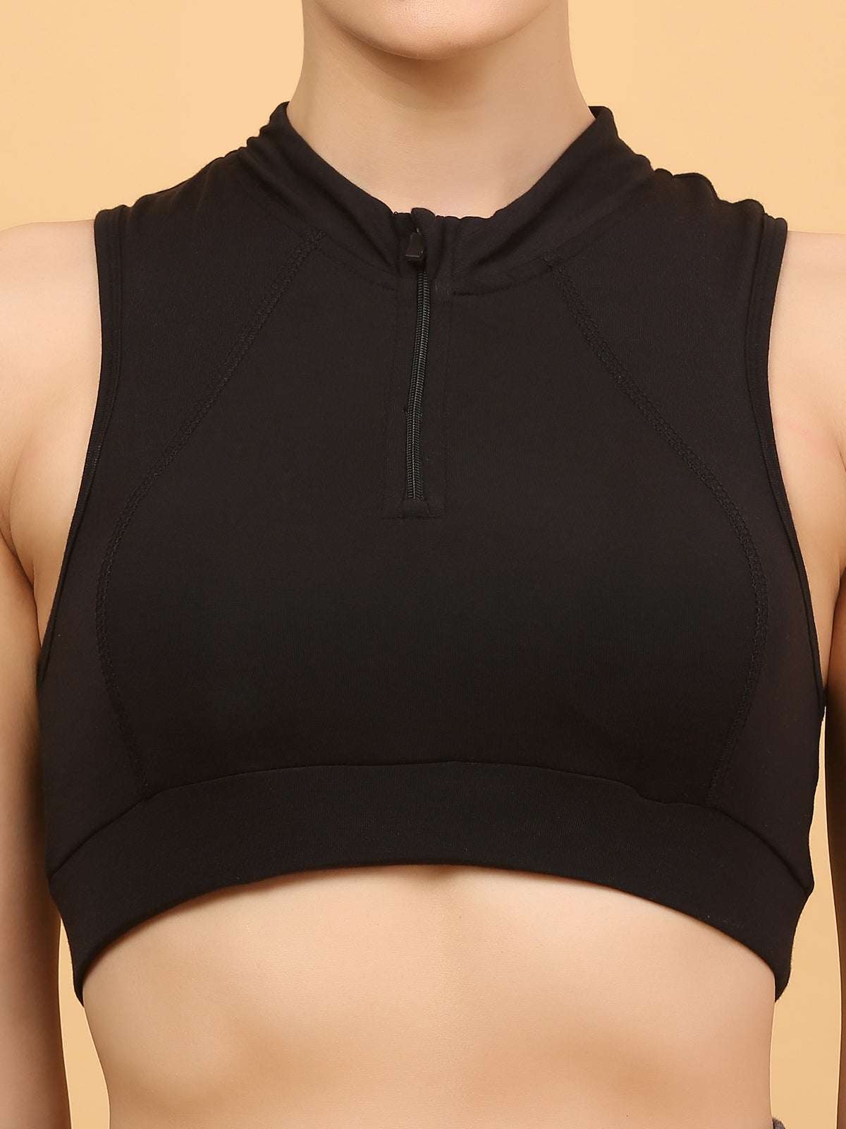 Front Zip Racerback Sports Bra