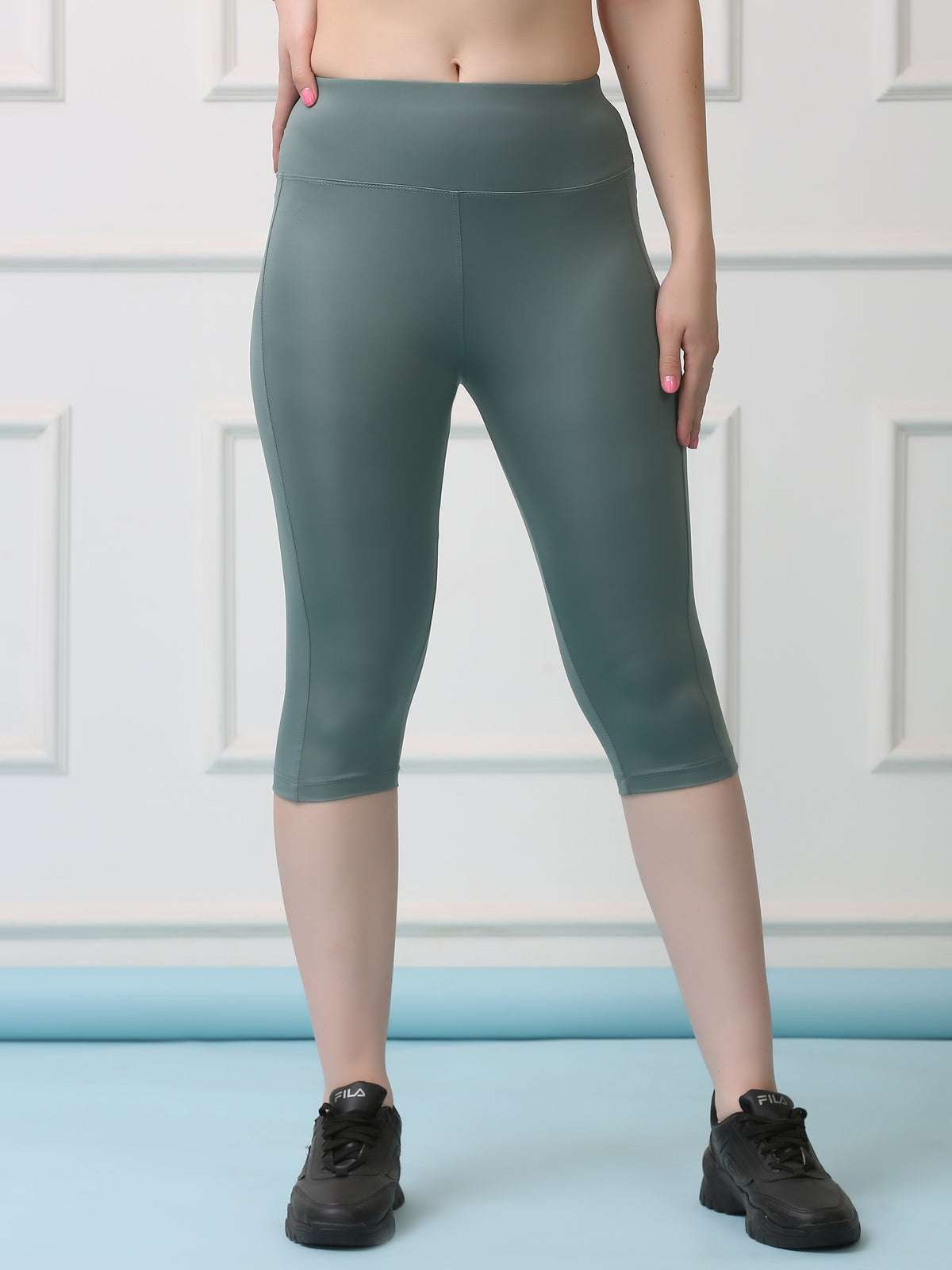 High Waist Stretch Slim Fit Capris