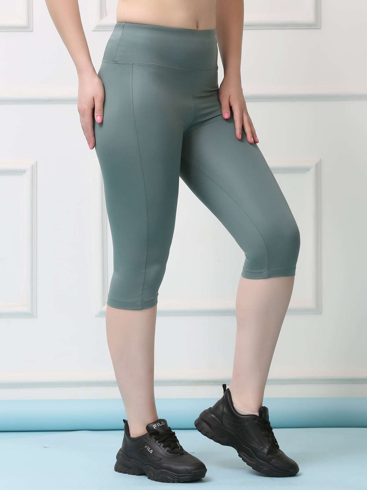 High Waist Stretch Slim Fit Capris