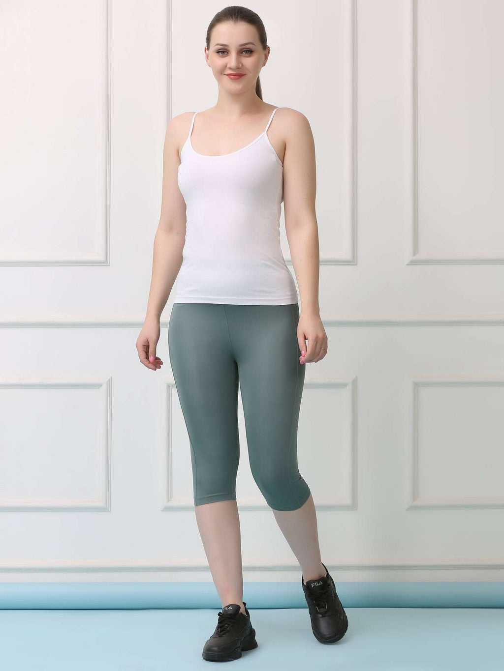 High Waist Stretch Slim Fit Capris