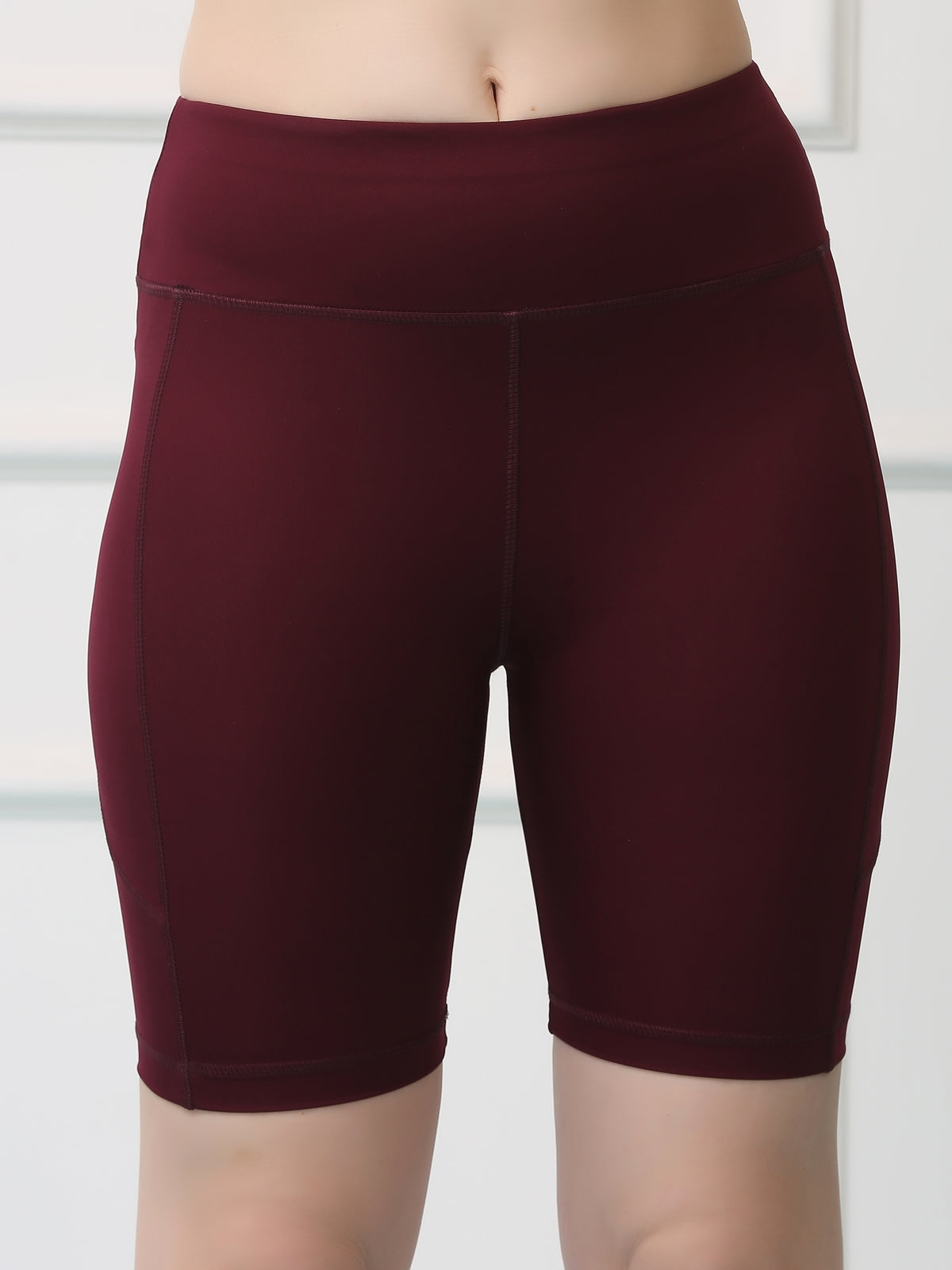Mid Waist Stretch Fit Cycling Shorts