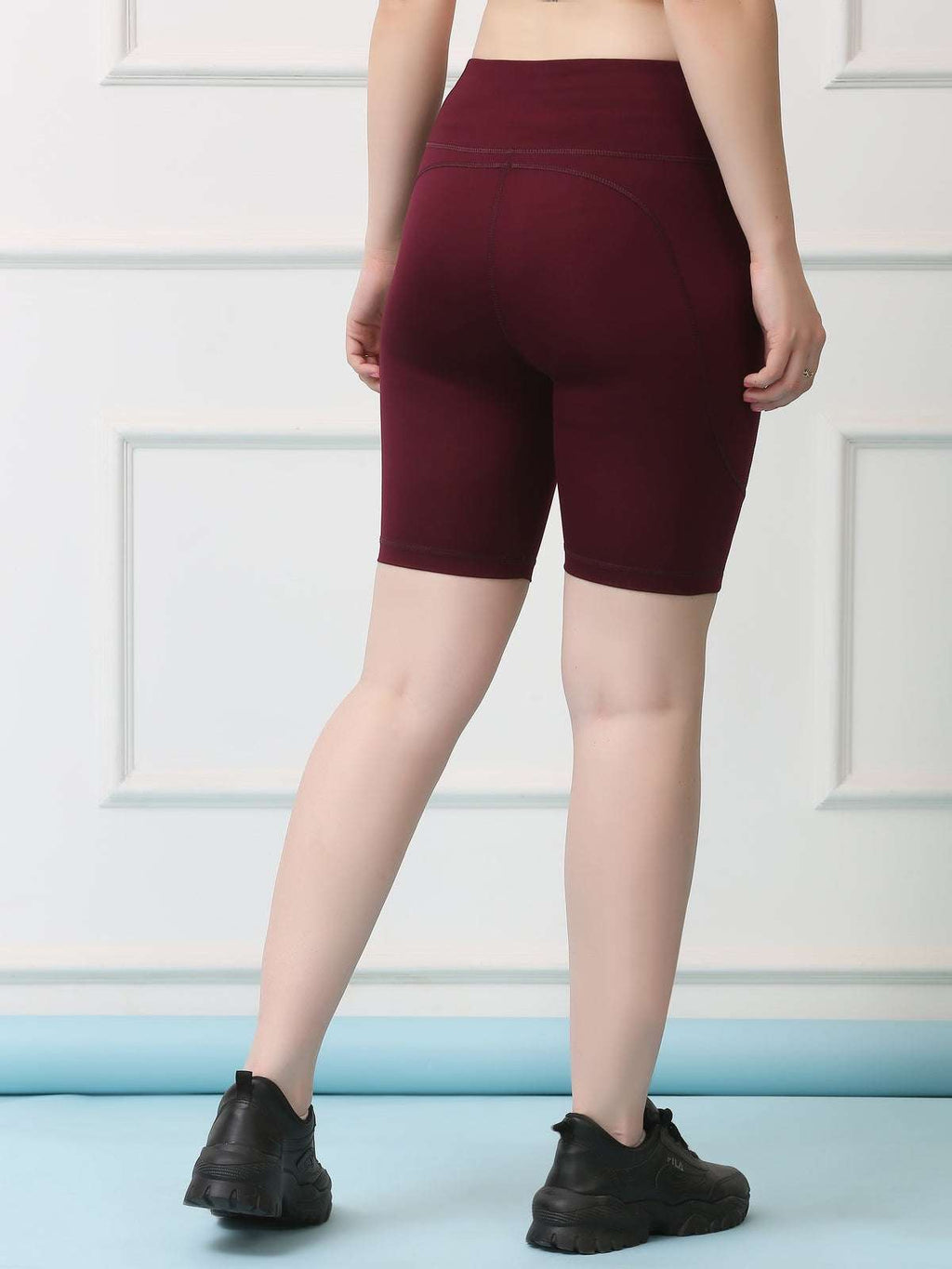 Mid Waist Stretch Fit Cycling Shorts