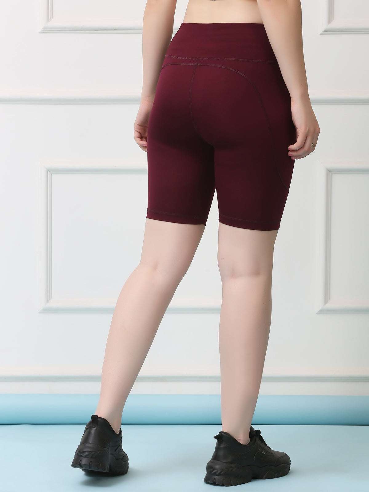 Mid Waist Stretch Fit Cycling Shorts