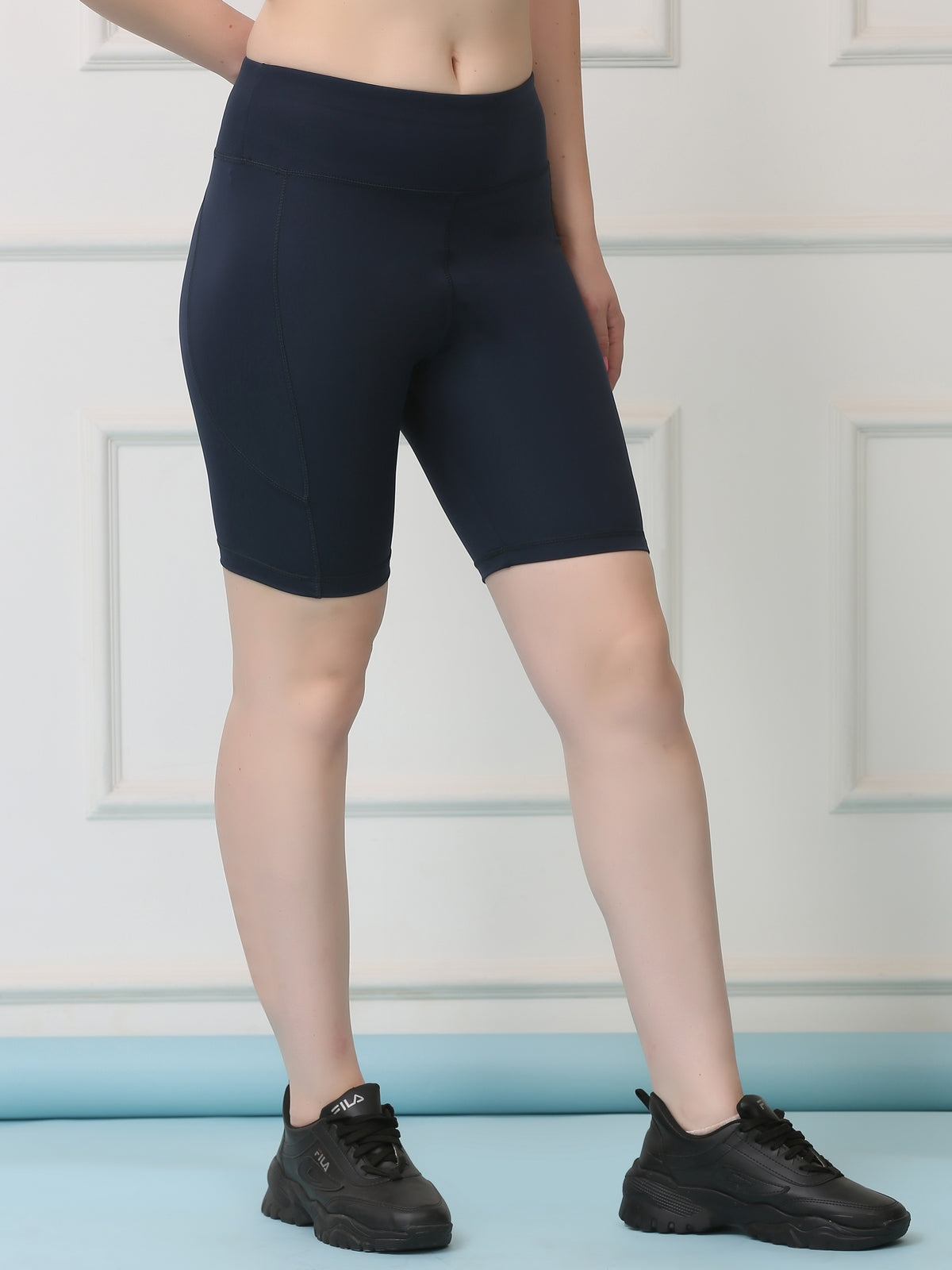 Mid Waist Stretch Fit Cycling Shorts