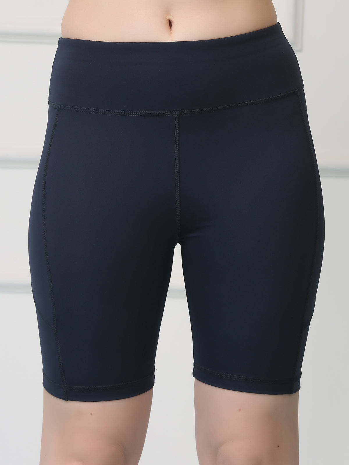 Mid Waist Stretch Fit Cycling Shorts