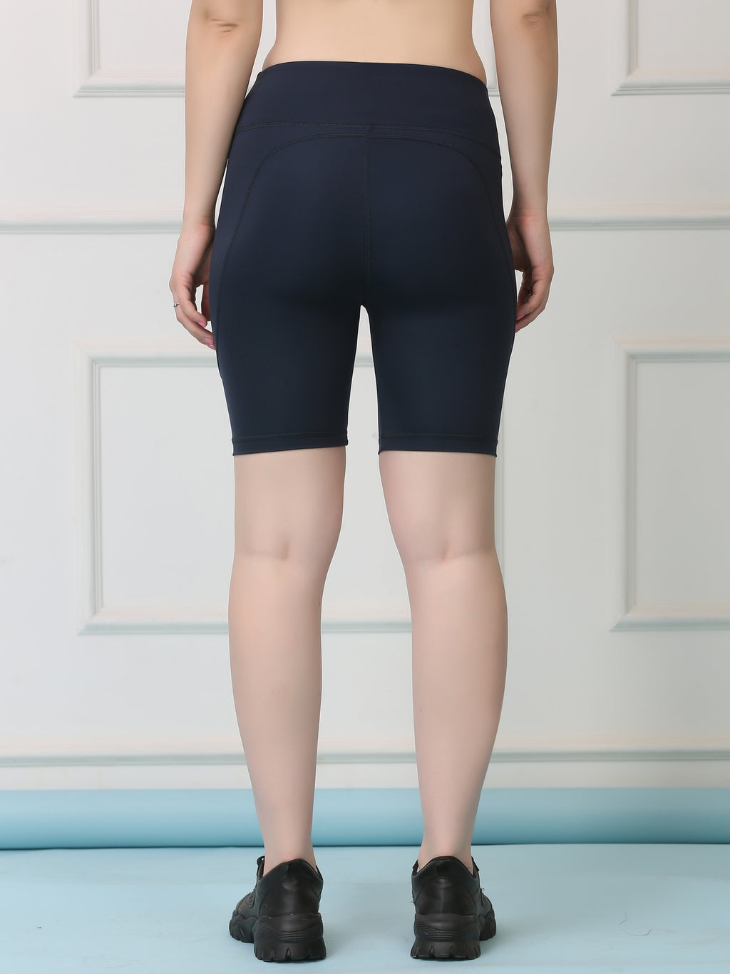 Mid Waist Stretch Fit Cycling Shorts