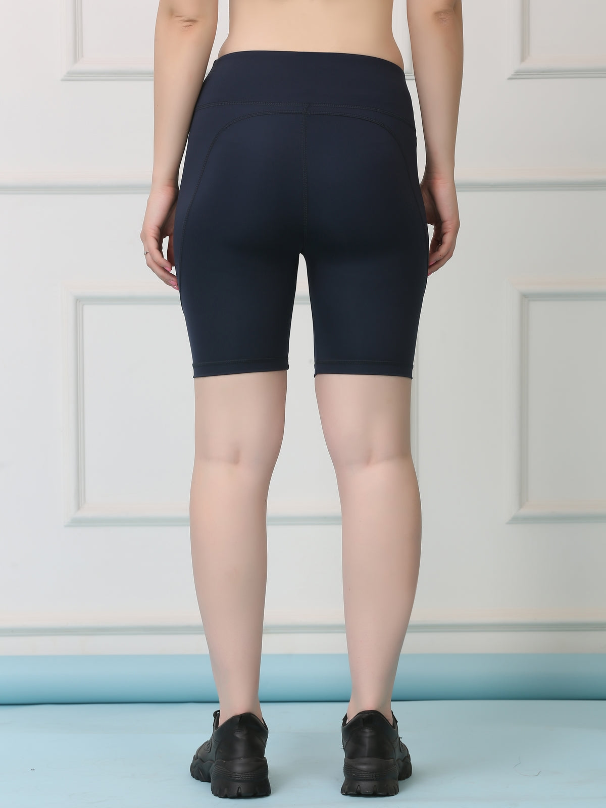 Mid Waist Stretch Fit Cycling Shorts