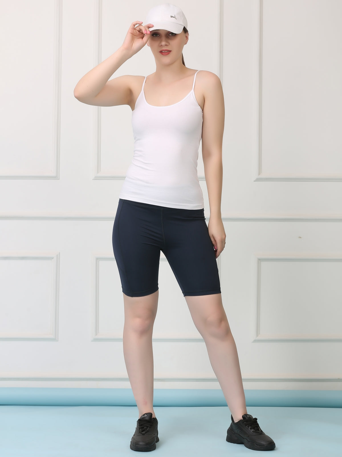 Mid Waist Stretch Fit Cycling Shorts