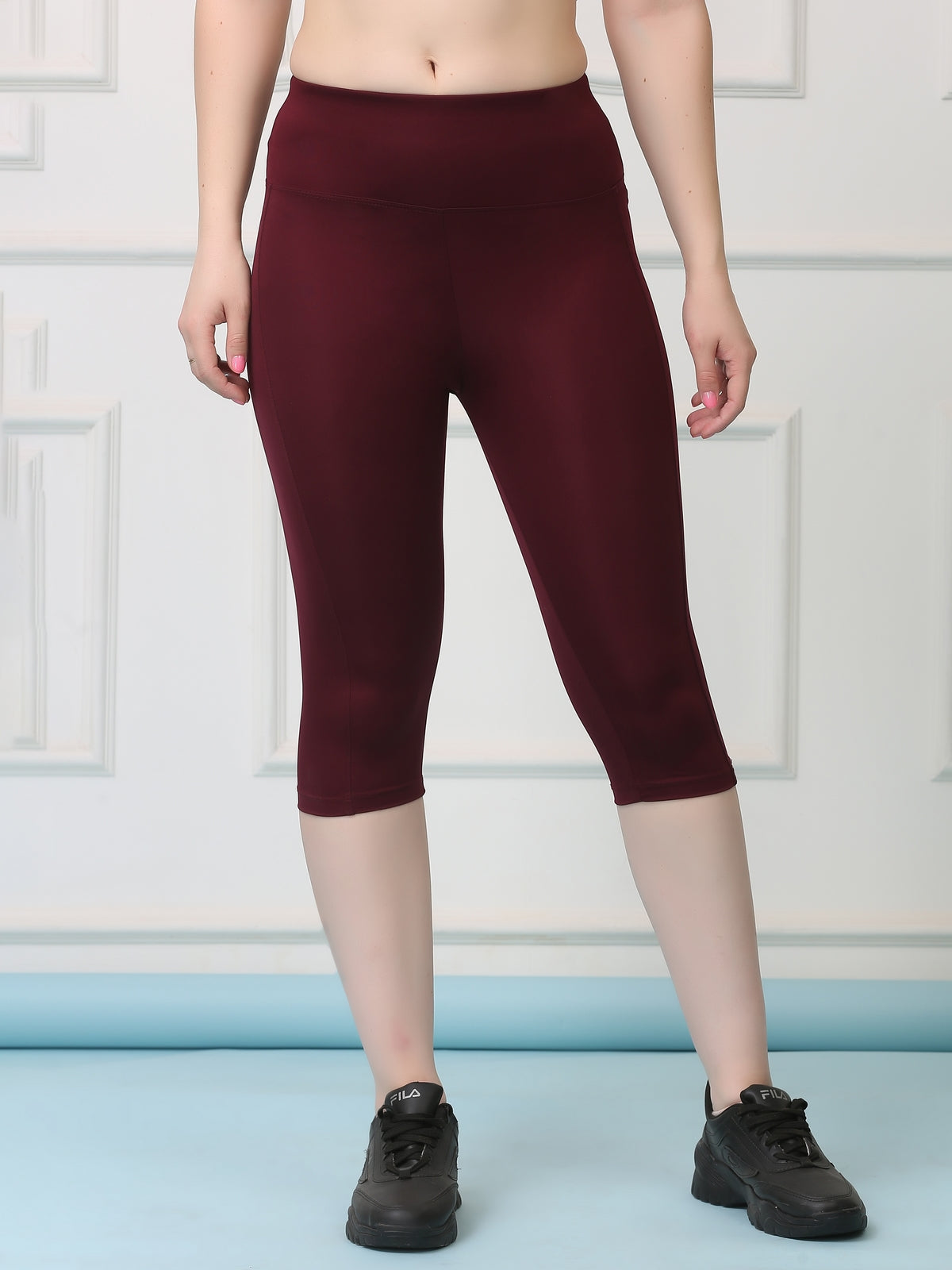 High Waist Stretch Slim Fit Capris