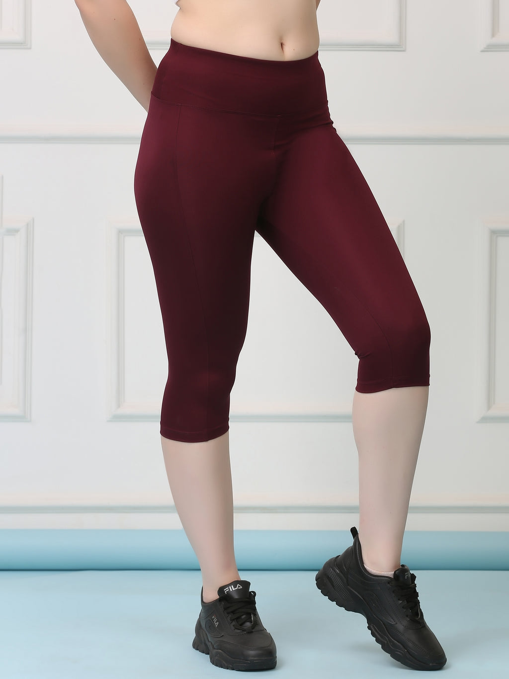 High Waist Stretch Slim Fit Capris
