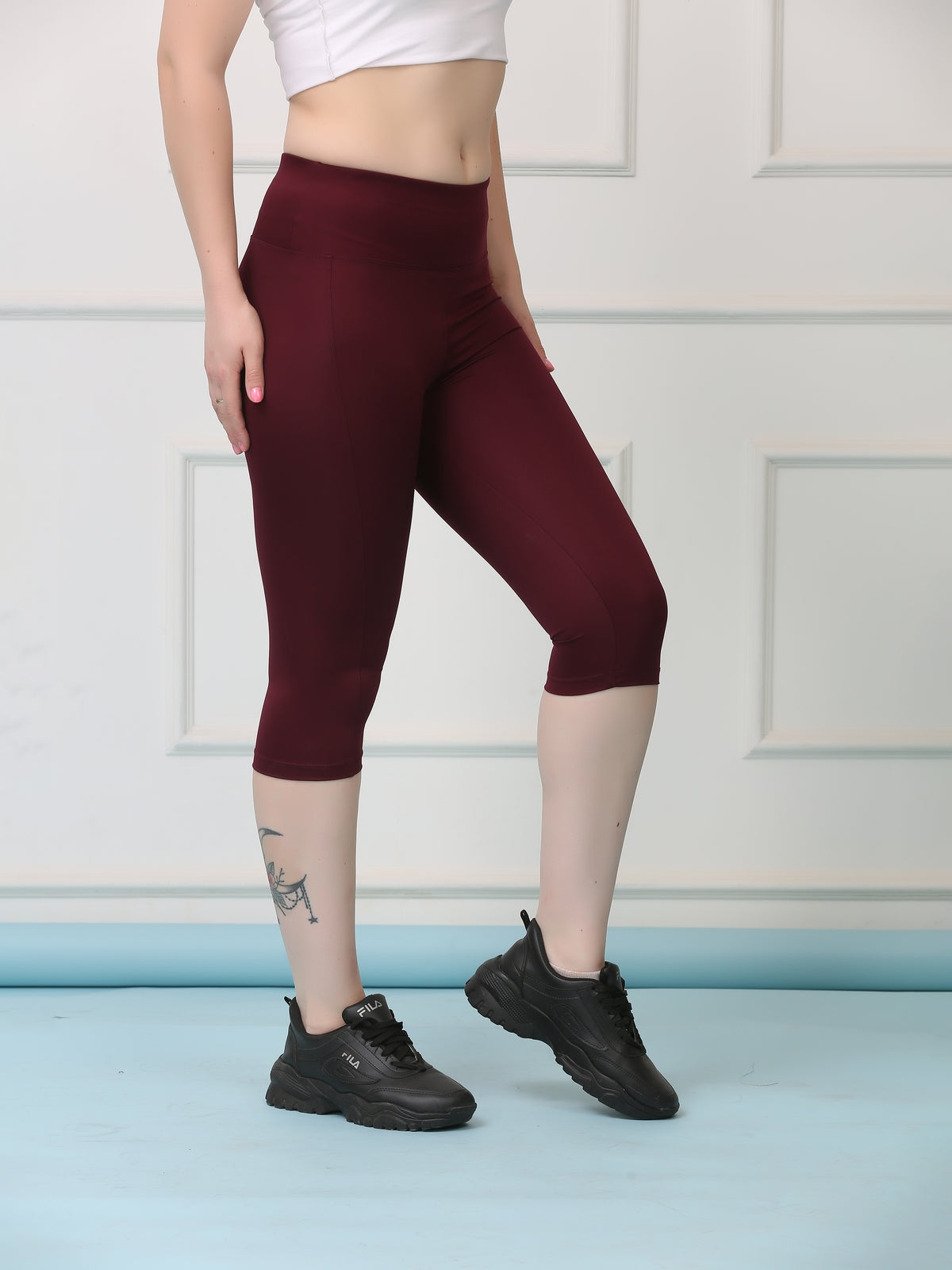 High Waist Stretch Slim Fit Capris