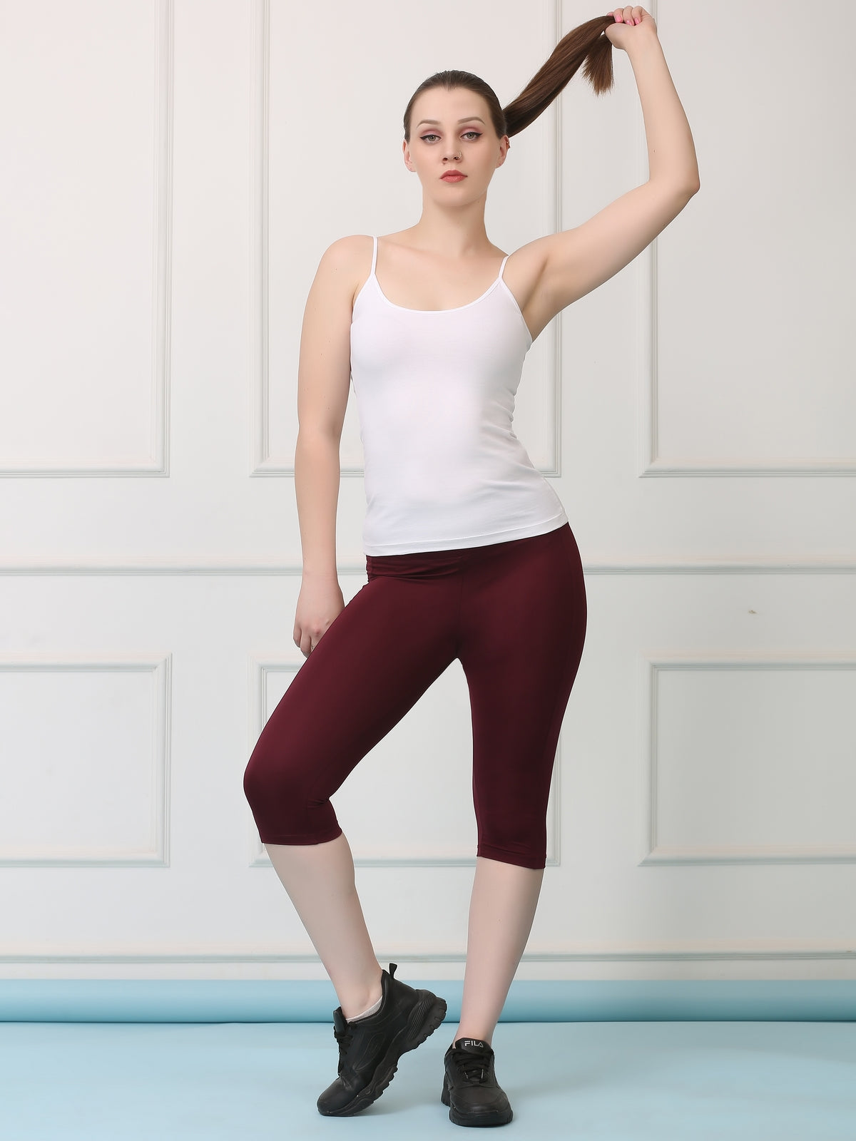 High Waist Stretch Slim Fit Capris