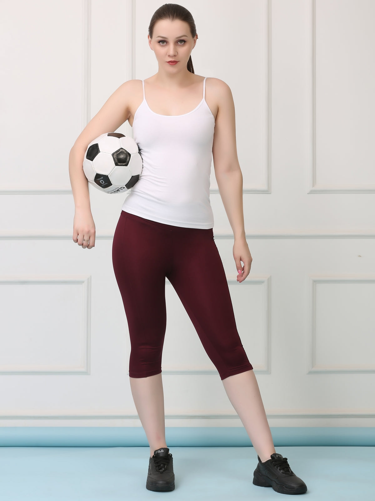 High Waist Stretch Slim Fit Capris