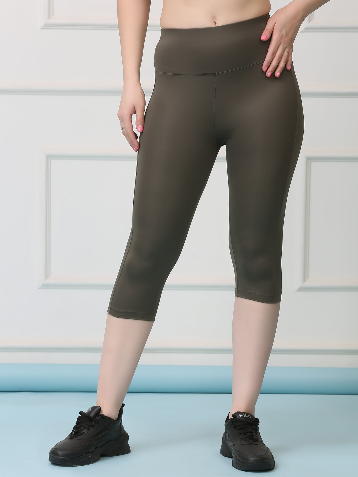 High Waist Stretch Slim Fit Capris