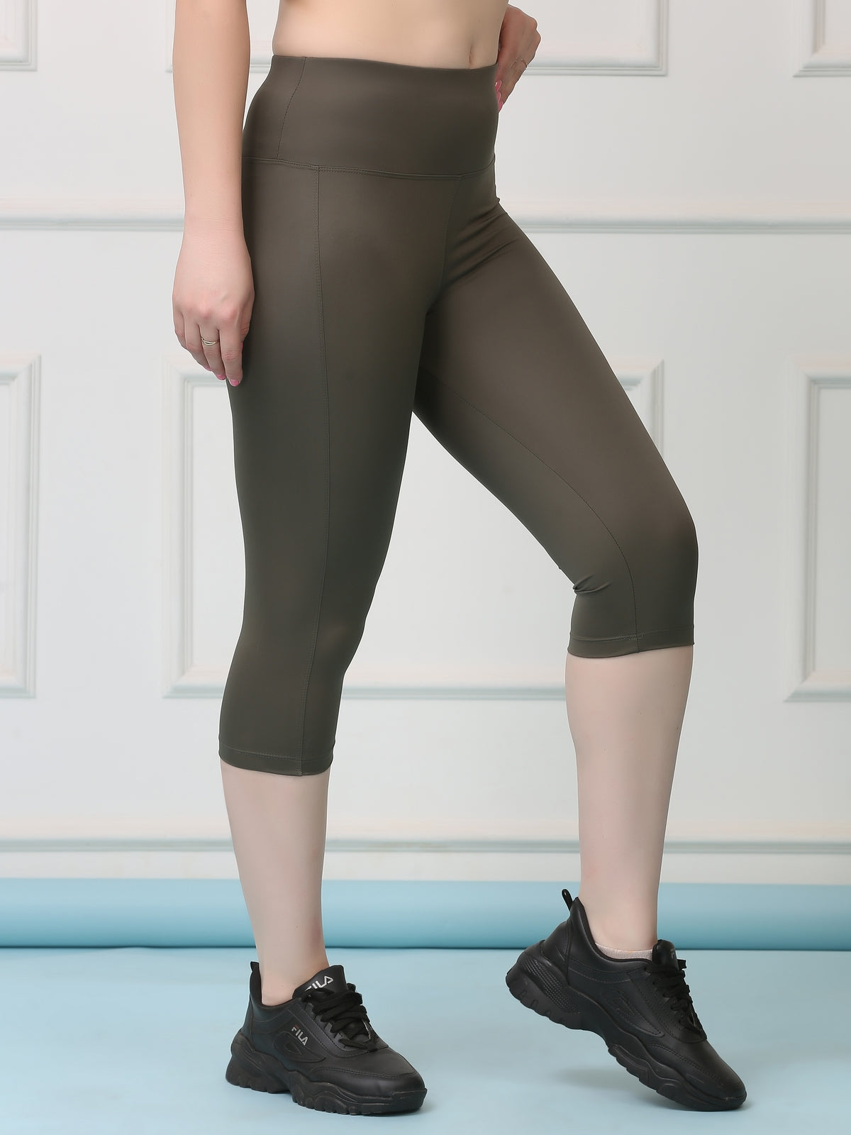 High Waist Stretch Slim Fit Capris