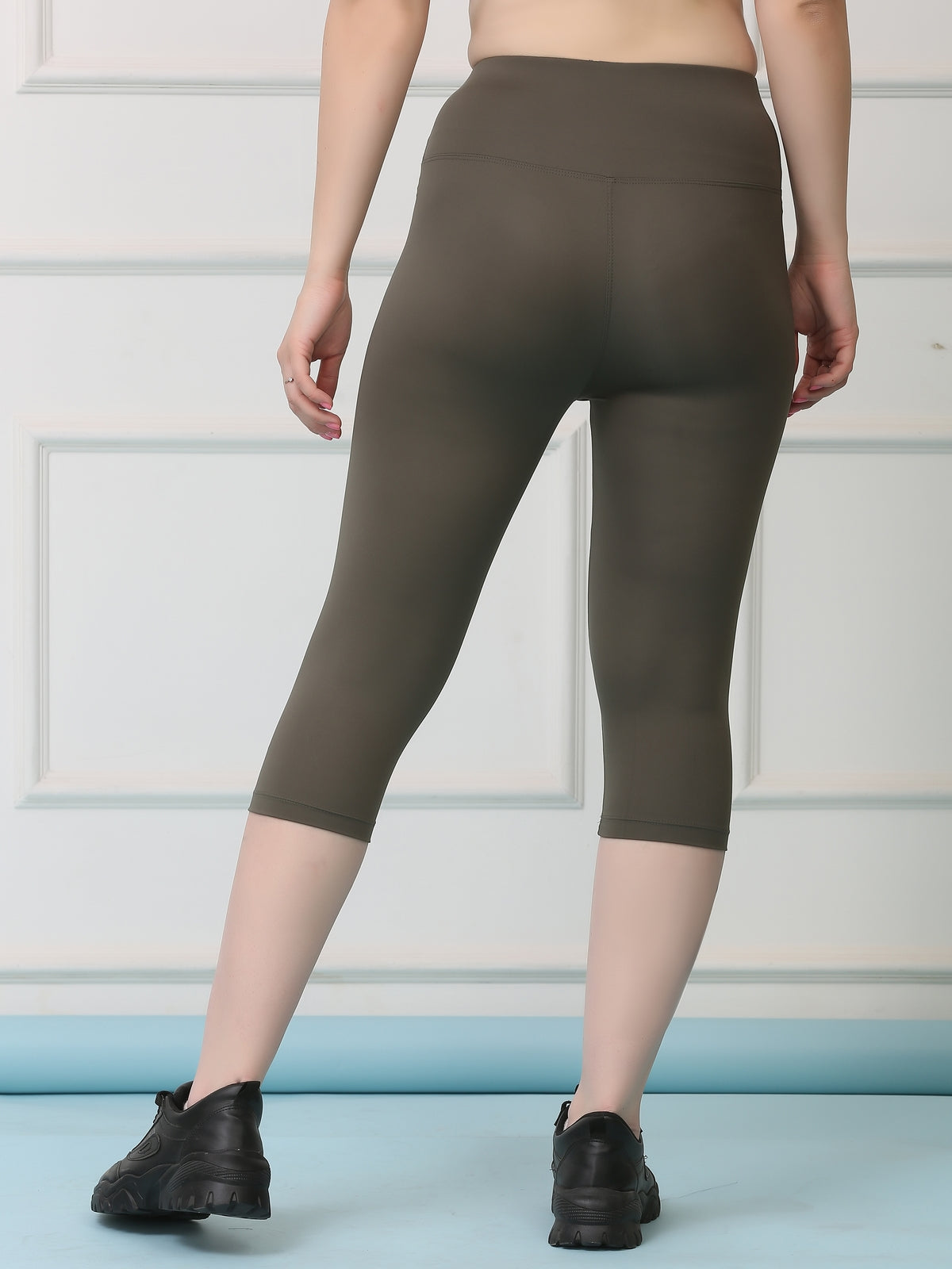 High Waist Stretch Slim Fit Capris