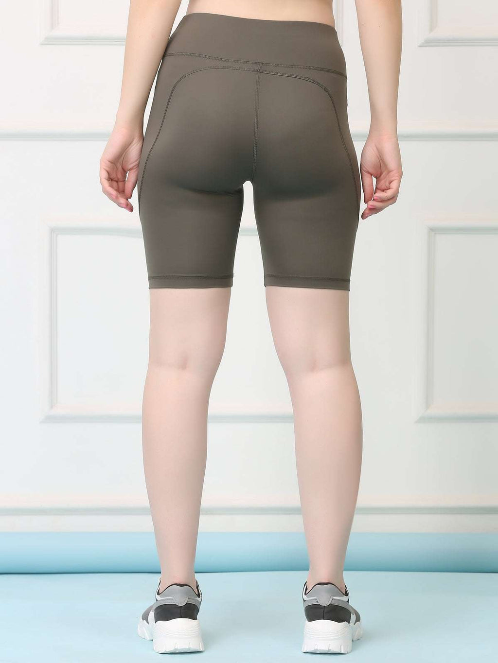 Mid Waist Stretch Fit Cycling Shorts